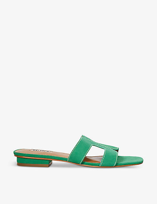 DUNE: Loupe cut-out suede sandals