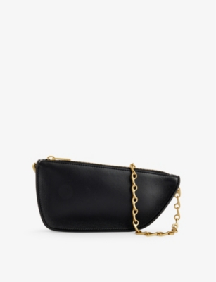 Shop Burberry Shield Micro Leather Cross-body Bag In Black