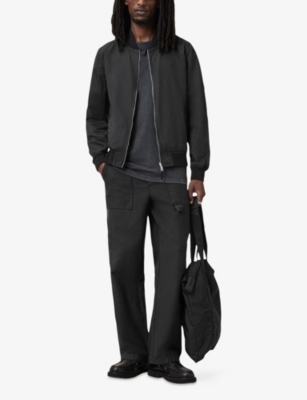 Allsaints Bassett Reversible Bomber Jacket In Black