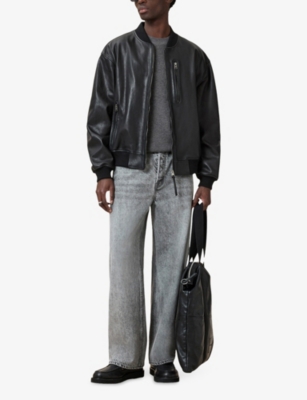 Allsaints Mode Merino Wool Crewneck Sweater In Gray