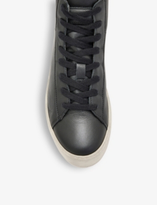 Allsaints Womens Black Tana Leather High-top Trainers In Black