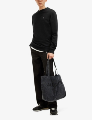 ALLSAINTS: Raven logo-embroidered regular-fit organic-cotton sweatshirt