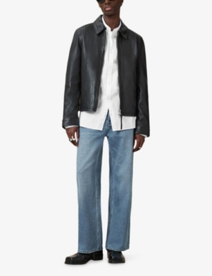 Allsaints Lovell Cotton Slim Fit Button Down Shirt In White