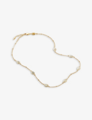 Shop Missoma Magma 18ct Yellow Gold-plated Vermeil Sterling-silver And Moonstone Charm Choker
