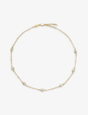 Shop Missoma Magma 18ct Yellow Gold-plated Vermeil Sterling-silver And Moonstone Charm Choker