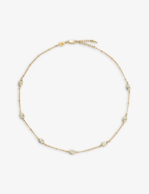 Missoma Womens Gold Magma 18ct Yellow Gold-plated Vermeil Sterling-silver And Moonstone Charm Choker In Gold