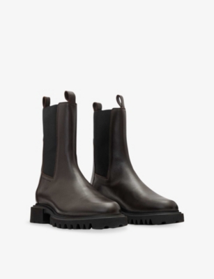ALLSAINTS: Hallie chunky-sole leather ankle boots