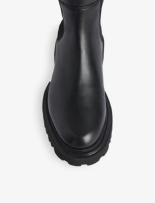 Allsaints Monica Knee High Leather Boots In Black