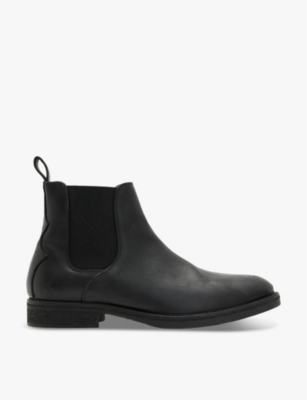 Mens Allsaints Creed Logo-Embossed Leather Ankle Boots