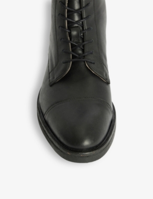 Drago logo-embossed lace-up leather boots