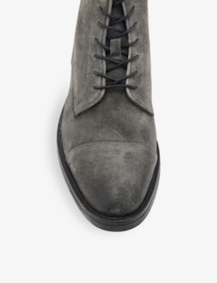 Drago logo-embossed lace-up suede boots