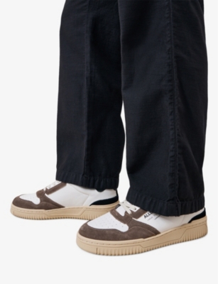ALLSAINTS: Regan panelled suede and leather low-top trainers