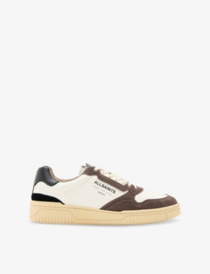 ALLSAINTS: Regan panelled suede and leather low-top trainers