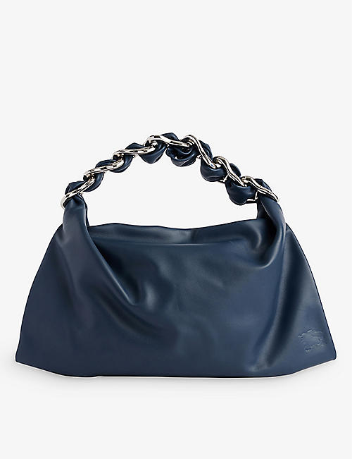 BURBERRY: Swan small leather top-handle bag