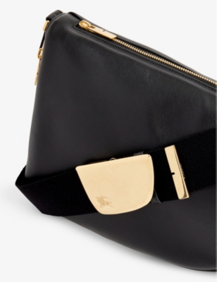 Shop Burberry Women's Black Shield Medium Leather Cross-body Bag