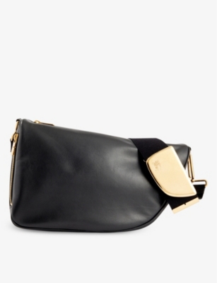 Shop Burberry Women's Black Shield Medium Leather Cross-body Bag