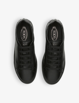 TODS: Allacciata Cassetta leather low-top trainers