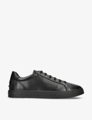 Shop Tod's Tods Men's Black Allacciata Cassetta Leather Low-top Trainers