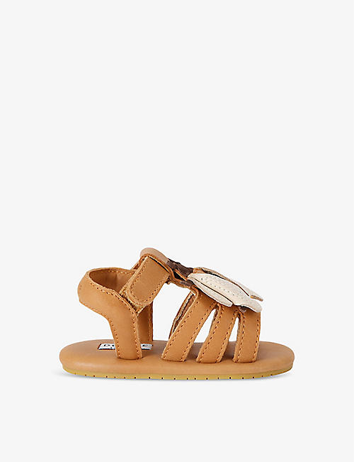 DONSJE: Baby Tuti Sky Bee motif-embellished leather sandals