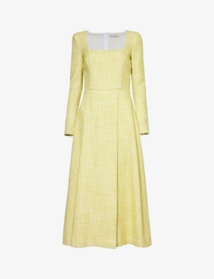 EMILIA WICKSTEAD: Fara tweed-texture cotton-blend maxi dress