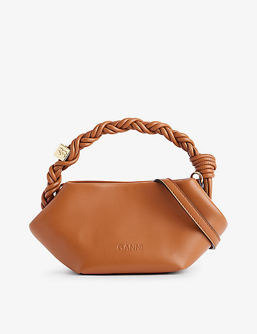 GANNI: Bou leather-blend top-handle bag