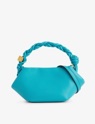 GANNI: Bou mini leather-blend top-handle bag