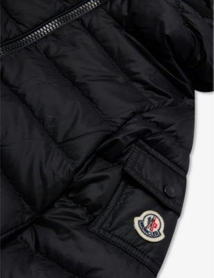 Shop Moncler Boys Black Kids Gles Funnel-neck Shell-down Jacket 4-6 Years