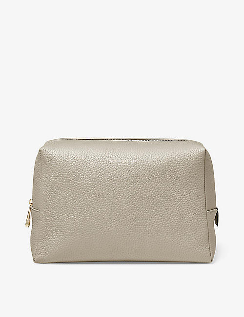 ASPINAL OF LONDON: London large pebble-embossed leather toiletry bag