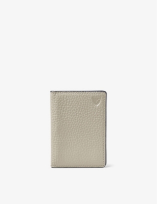 ASPINAL OF LONDON: Double-folded pebble leather credit-card holder