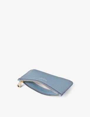 Shop Aspinal Of London Cornflower Ella Peddle-embossed Grained-leather Card And Coin Holder