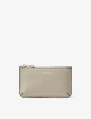 ASPINAL OF LONDON: Ella logo-print grained-leather card and coin holder