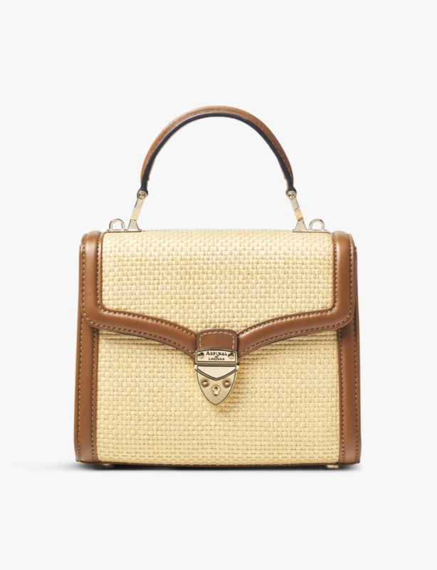 Mayfair midi contrast-weave leather shoulder bag