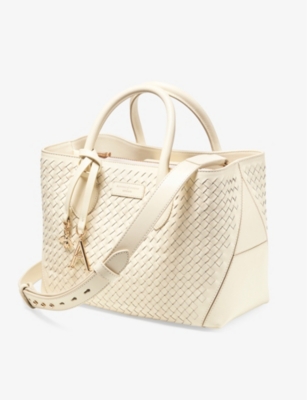 Aspinal Of London Womens Ivory London Logo-print Leather Tote Bag In Ivory