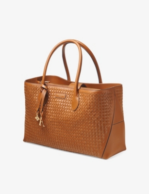 ASPINAL OF LONDON: London logo-print leather tote bag