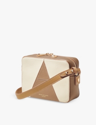 Aspinal Of London Womens Camera Leather Cross-body Bag Taupe In Taupe