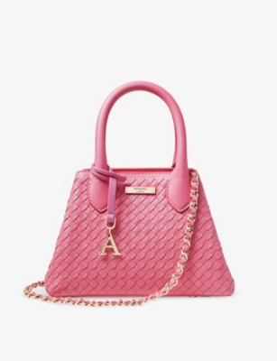 ASPINAL OF LONDON: Paris logo-embellished woven-leather cross-body bag