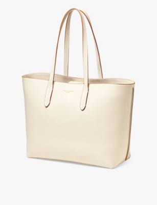 Aspinal Of London Ivory Regent Leather Tote Bag In Ivory