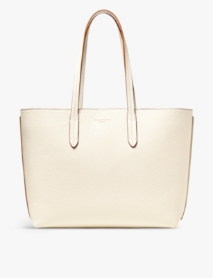 Shop Aspinal Of London Womens Regent Leather Tote Bag Ivory