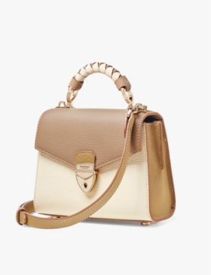 Aspinal Of London Womens Taupe Mayfair Mini 2.0 Leather Shoulder Bag In Taupe