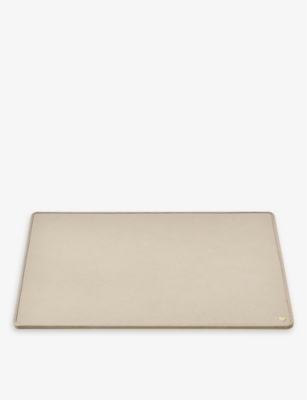 ASPINAL OF LONDON: Branded A3 Grained-Leather Desk Pad
