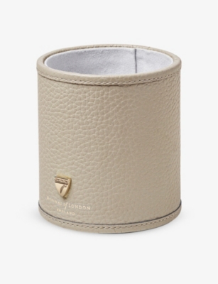 ASPINAL OF LONDON: Foil-branded grained-leather pen pot
