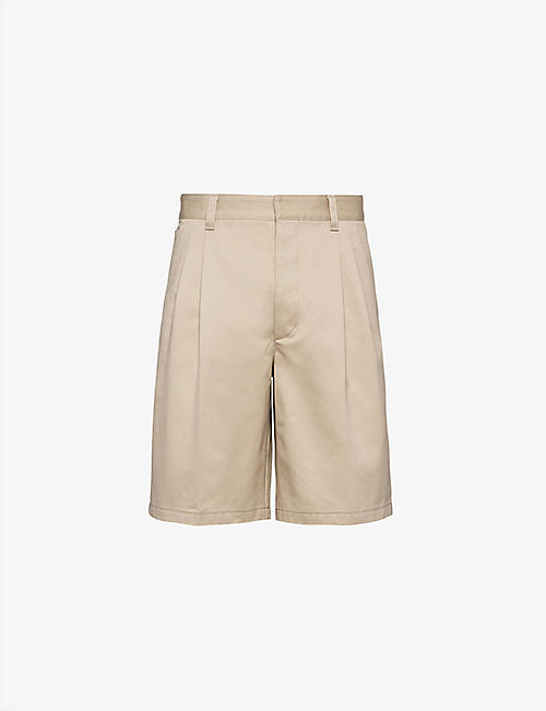 PRADA: Bermuda brand-plaque cotton shorts