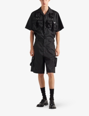 PRADA: Re-Nylon Bermuda brand-plaque nylon shorts