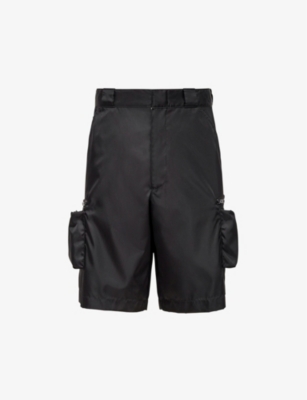 PRADA: Re-Nylon Bermuda brand-plaque nylon shorts