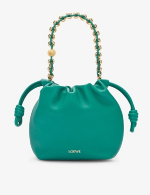 Loewe Womens Emerald Green Flamenco Leather Purse In Emerald Green