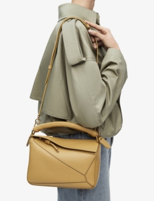 Loewe Womens Sahara Puzzle Small Leather Shoulder Bag In Sahara