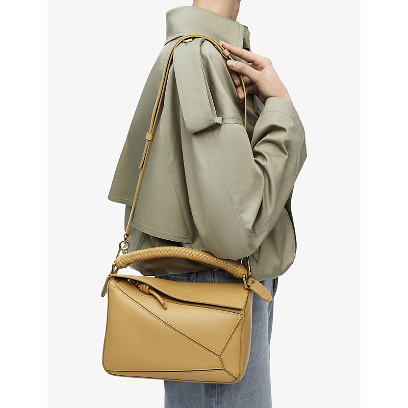 Shop Loewe Womens Sahara Puzzle Small Leather Shoulder Bag