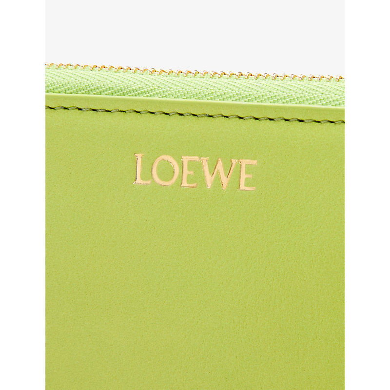 Shop Loewe Womens Anise/black Knot Compact Leather Wallet