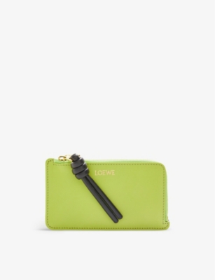 Shop Loewe Womens Anise/black Knot Leather Card Holder