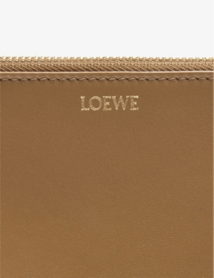 Shop Loewe Womens Oak/black Knot Foil-logo Leather Pouch